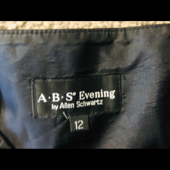 ABC Evening Allen Schwartz Party Dress size 12 Embroidered Dots Strapless flowy - Picture 11 of 12